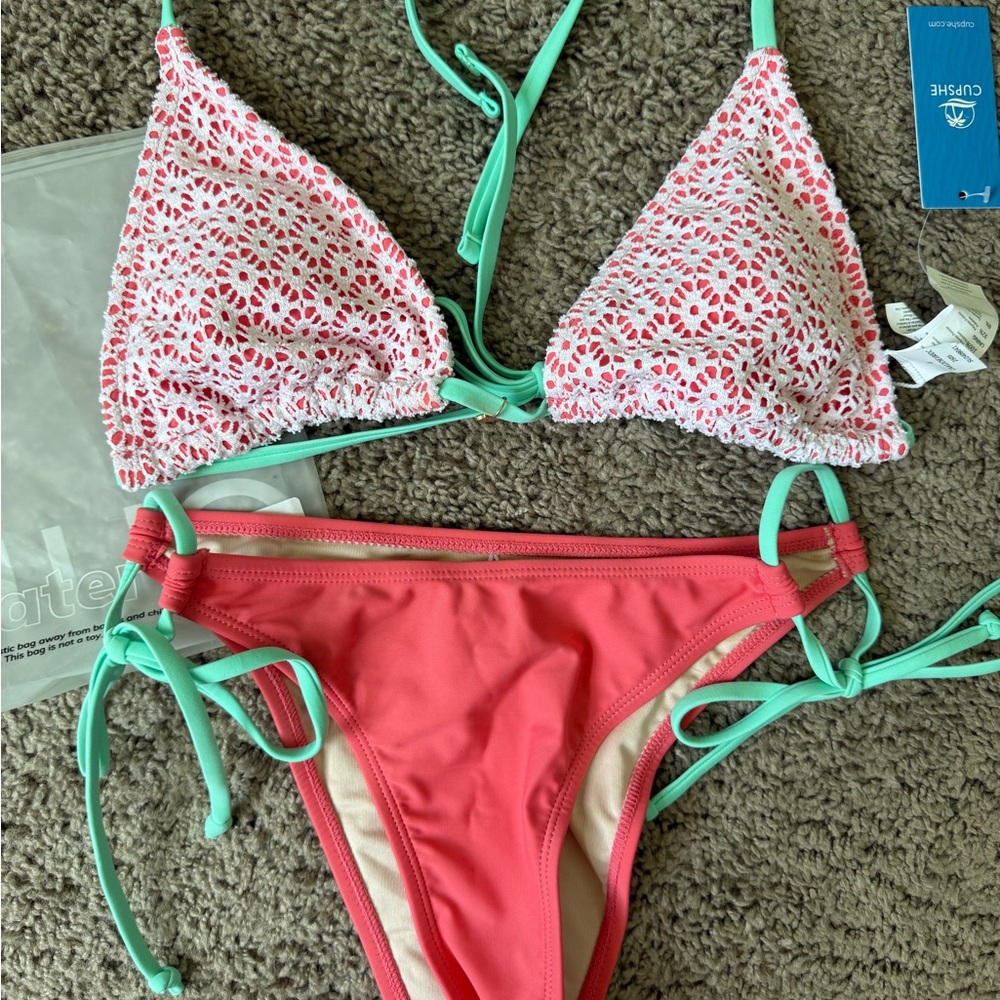 CUPSHE Peach Nectar Pink Bikini Set